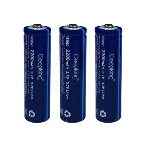 باطری لیتیوم یون قابل شارژ دیپ کینگ مدل BB-18650 ظرفیت 2200 میلی آمپر ساعت بسته 3 عددی